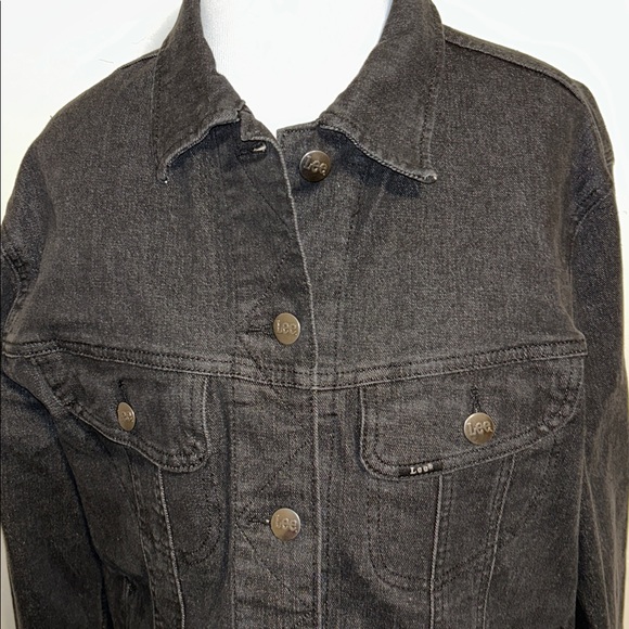 Lee Denim XL Button Down Black 4 Pocket Cotton Polyester Spandex Jean Jacket - Picture 6 of 16